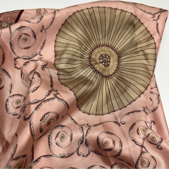 Silk Pink and Powder Blue Floral Oversized Scarf - Picture 14 of 15